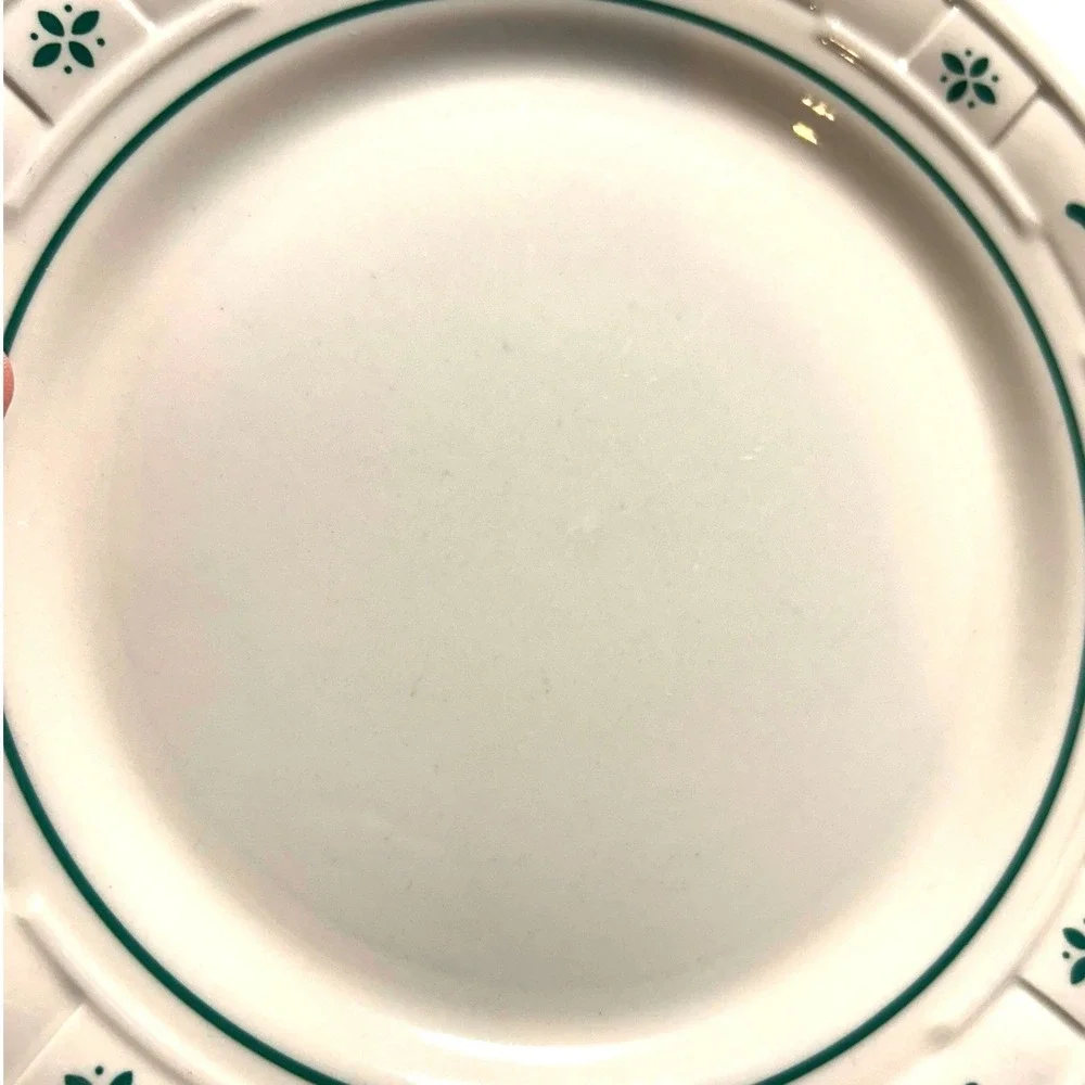 Longaberger Woven Traditions Luncheon Plate 9 Inch Heritage Green Stoneware USA